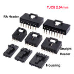 100pcs MX2.54mm dupont Housing wt Latch Right Angle Straight Wafer Single Row Pin Header Terminal 2543 TJC8 2P 3P 4P 5P 6P 12P