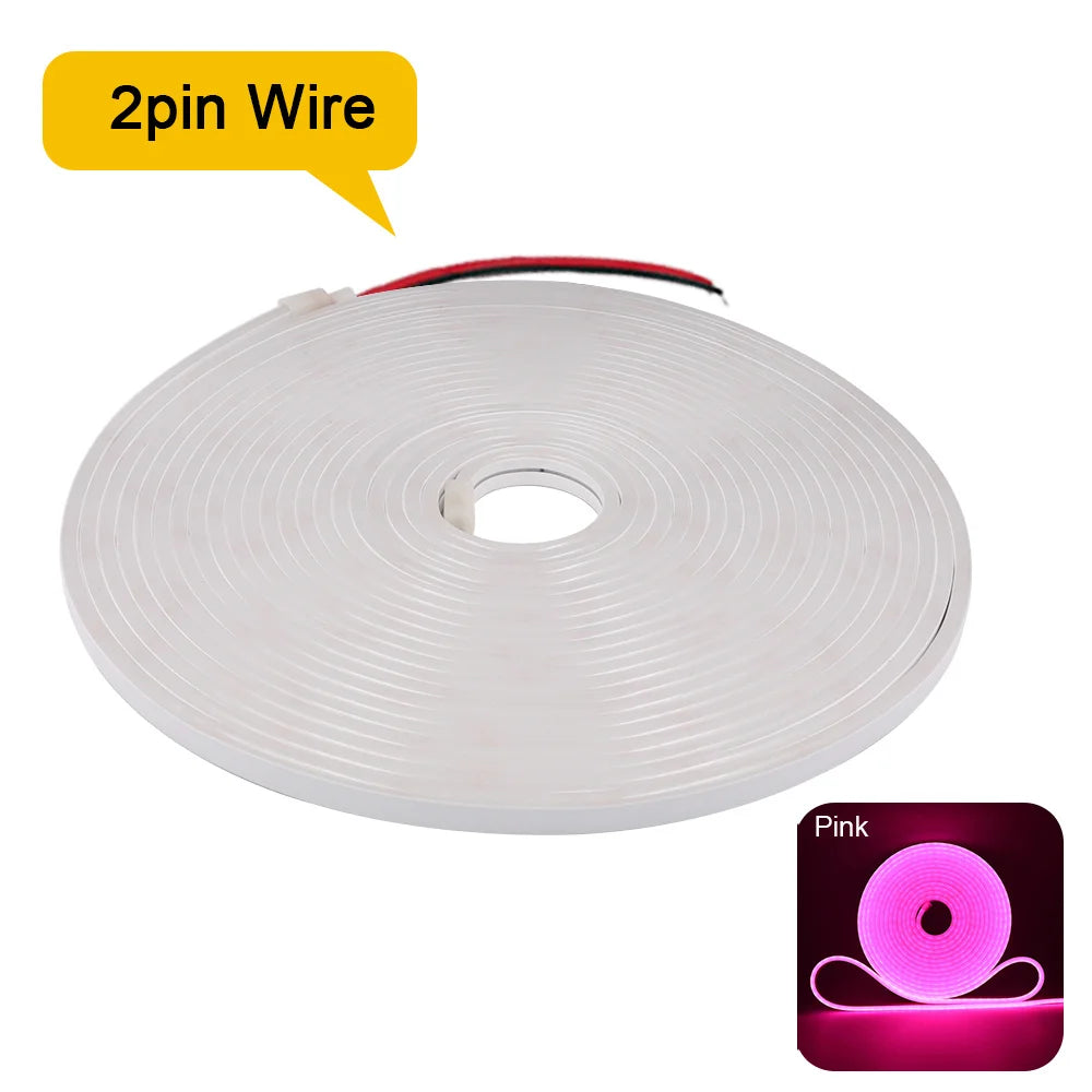 DC 12V 24V LED Neon Strip Light Neon Sign Waterproof Silicone Rope Lights Flexible Lamp Home Decoration with 2pin Wire 9 Colors