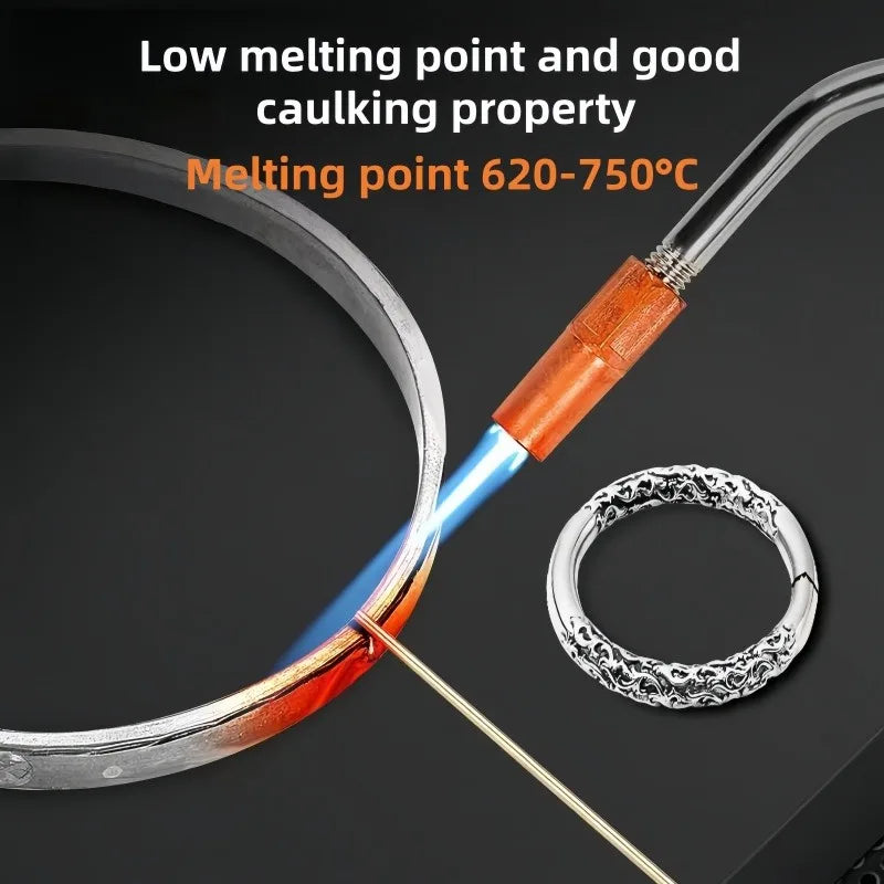 Silver Solder Wire Low Temperature Easy-Flow Low Melting Point Solder Rods (0.5/0.7/1.0/1.5mm Diameter) for Jewelry Welding