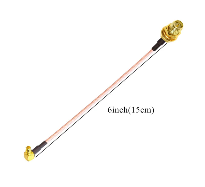 SMA Female to MMCX Male Right Angle 90 Degree Extension Coax Cable Extender for Antenna, Radios