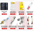 AMPCOM RJ45 Connector, CAT8 STP Tool Free Shielded Modular Plugs CAT7 CAT6A Zinc Alloy Field Termination Plug 40Gbps 2000Mhz