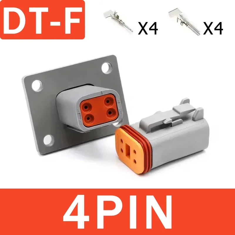 Deutsch DT Industrial DT04-8P-L012 Flange Mount Connector IP68 | 22-16AWG for Heavy Duty Truck & Bus Electrical Systems