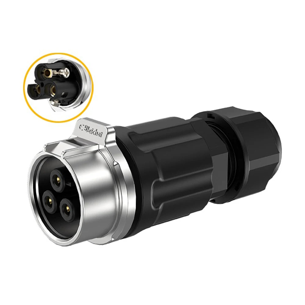 EW-LP16 IP68 Waterproof 20A 600V AC 2Pin 3Pin Crimping Quick Connection Power Aviation Connector Male Plug Female Socket Panel