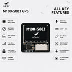 HGLRC M100-5883 Fast Lock M10 GPS Compass Multi GNSS BDS Galileo 72CH UART for FPV Drone Fixed Wing RC Plane M10-25Q Alternative
