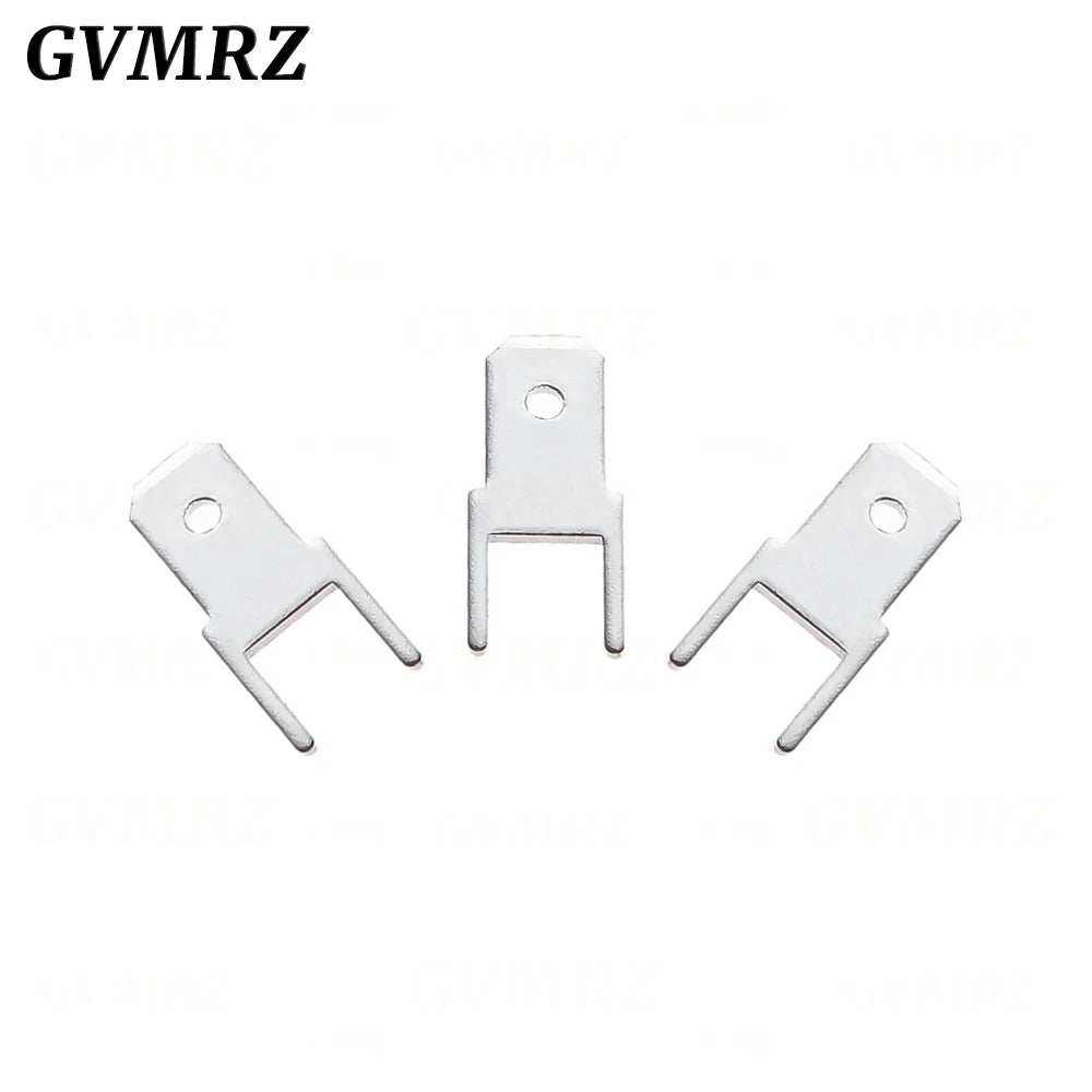 100PCS/lot  4.8mm 6.3mm PCB Spade Terminal Connector Cold Press Tab Solder Lug Male Crimp Terminal Plate for Circuit Board
