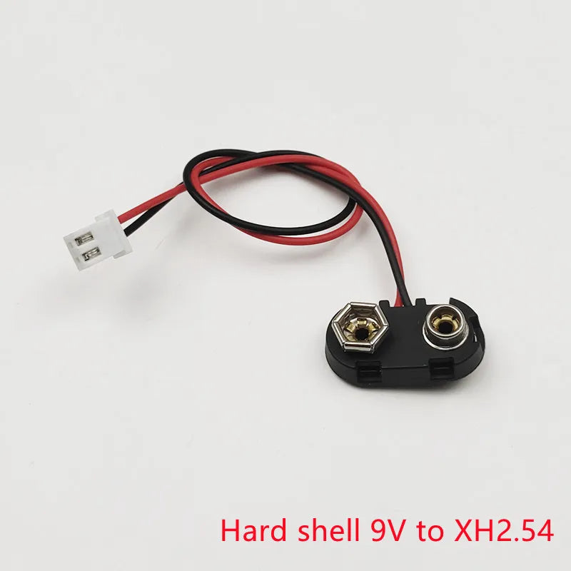 5Pcs 9V Battery Clip to XH2.54 PH2.0 2Pin Terminal Wire 15cm DC Power Adapter Cable Red Black