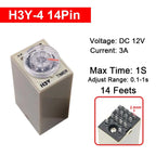 1 Pc H3Y-4 Small Time Delay Relay DC12 24V 14Pin Electricity Delay Type Power-on Delay Rotary Knob 1S/5S/10S/30S/60S/5M/10M/30M