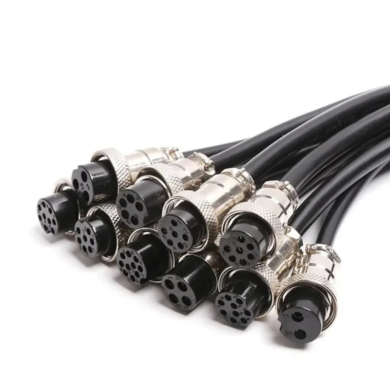 GX16 2 3 4 5 6 7 8 9 10 Pin Aviation Plug Socket with Wire M16 4-7A Connector Cable Customized Male Female Extension Line 1-5M