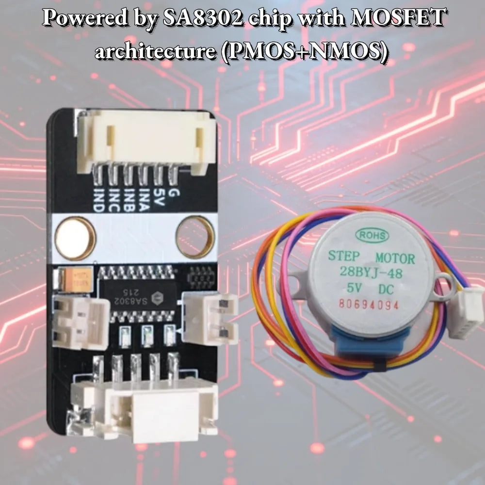 SA8302 Stepper Motor Driver Module Replace ULN2003 H-Bridge Controller for Arduino ESP32 Raspberry Pi Support 1x28BYJ-48 Stepper
