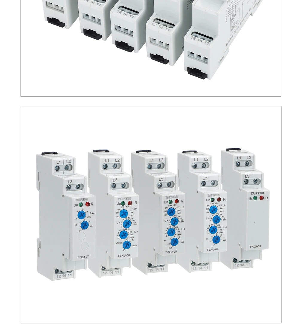 TYXU 3 Phase Voltage Protection Relay Phase Sequence Phase Failure Protection Relay 5A 8A 1SPDT 2SPDT
