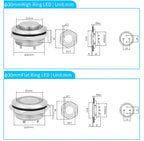 12mm 16mm 19mm 22mm Ultra Short Micro Stroke Stainless Steel Push Button Switch with LED Lamp Waterproof Self-reset/Momentary