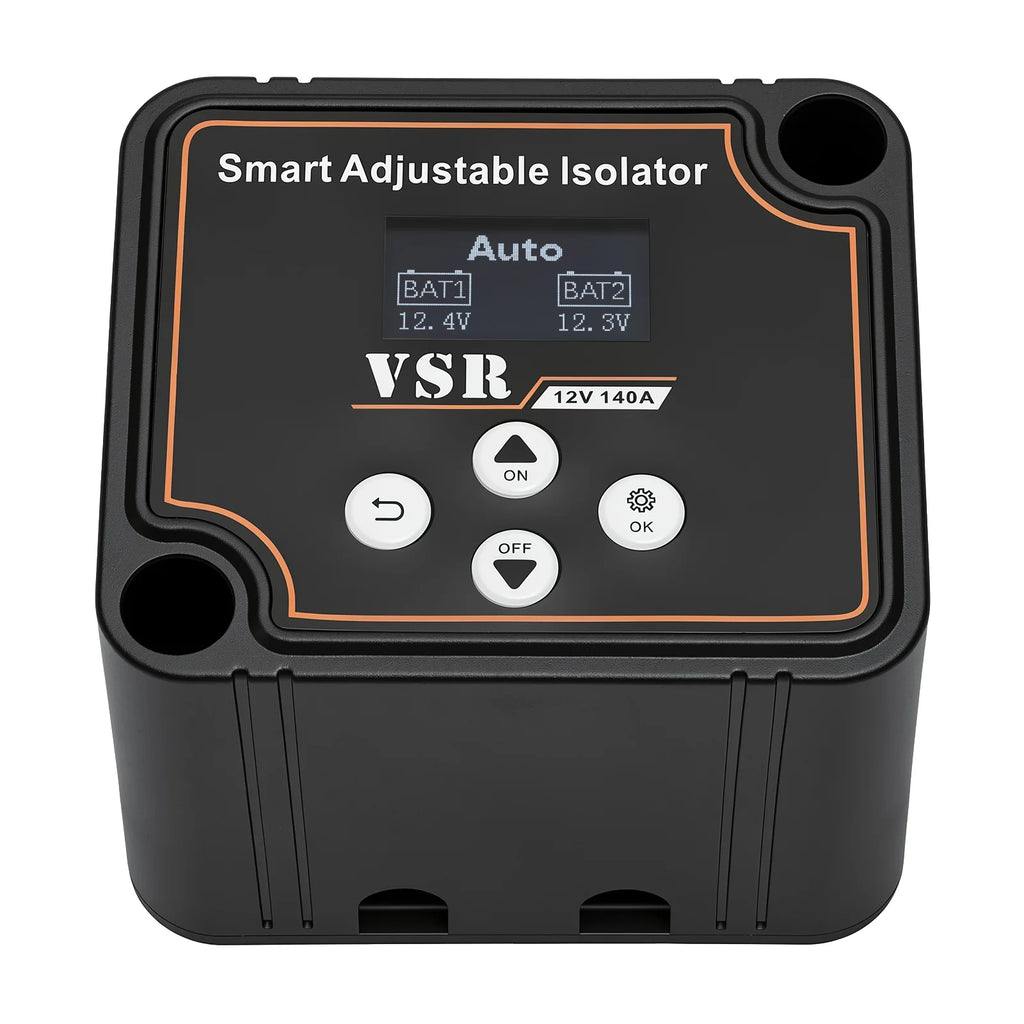 Dual Battery Smart Isolator 12V 140A Car Split VSR Charge Voltage Setting Sensitive Relay For Off-Road Camper Yacht ATV UTV Boat
