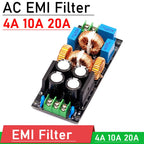 4A 10A 20A AC EMI Filter Audio Power Amplifier EMC EMI Electromagnetic Interference Purify Power DC Differential Mode Common