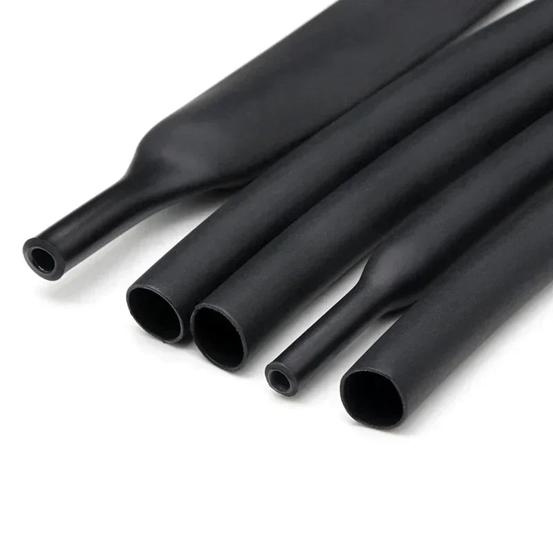4:1 Double Wall Adhesive Heat Shrink Tubing Black Polyolefin Glue Lined Tube 4-52mm Waterproof Wire Cable Protective Sleeve