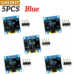 1-10PCS 0.96 Inch OLED Display Module I2C IIC SPI Serial 128X64 SSD1315 LCD 3.3-5V 4 Pin White/Blue/Yellow Blue for Arduino