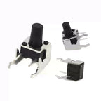 80PCS/Lot 6x6mm Right Angle Tactile Switch SMD Side Mount Push Button PCB Tact Switch with Stent 4.3-12mm with Box