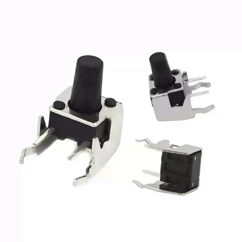 80PCS/Lot 6x6mm Right Angle Tactile Switch SMD Side Mount Push Button PCB Tact Switch with Stent 4.3-12mm with Box