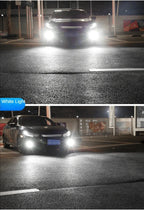 Car Led Fog Lamp with Flashing 3030 Three-Color Fog Lamp Bulb Red Green Pink Blue Super Bright H3 H8 H11 9006 9005 H7 Modified