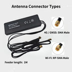 Quectel 4G WiFi GNSS 3 in 1 Combo External Antenna Signal Amplifier LTE 2.4G GPS Multi-band High Gain SMA Connector 1m Cable