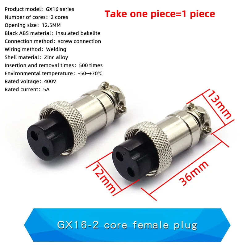 Aviation Plug Socket Connector GX12 16 20-2/3/4/5/6/8/10/12 Core Cable Aviation Plug Connector