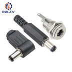 5.5*2.5mm DC Power Supply Male Plug Connector 5.5x2.1mm Female Metal Panel Mount Socket Jack DC Connectors Terminal Adapter