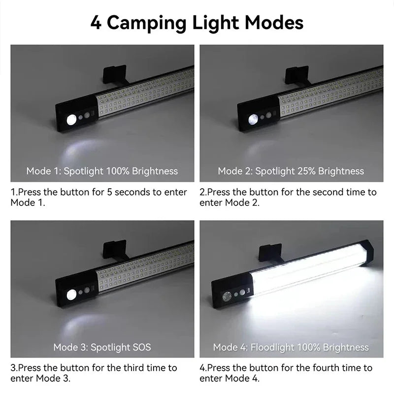 316/158 LED Solar Light Bar Outdoor 7 Mode Motion Sensor Separate 1/2Head Lamp with 3 Meter Wire Street Wall Lights Garage Yard