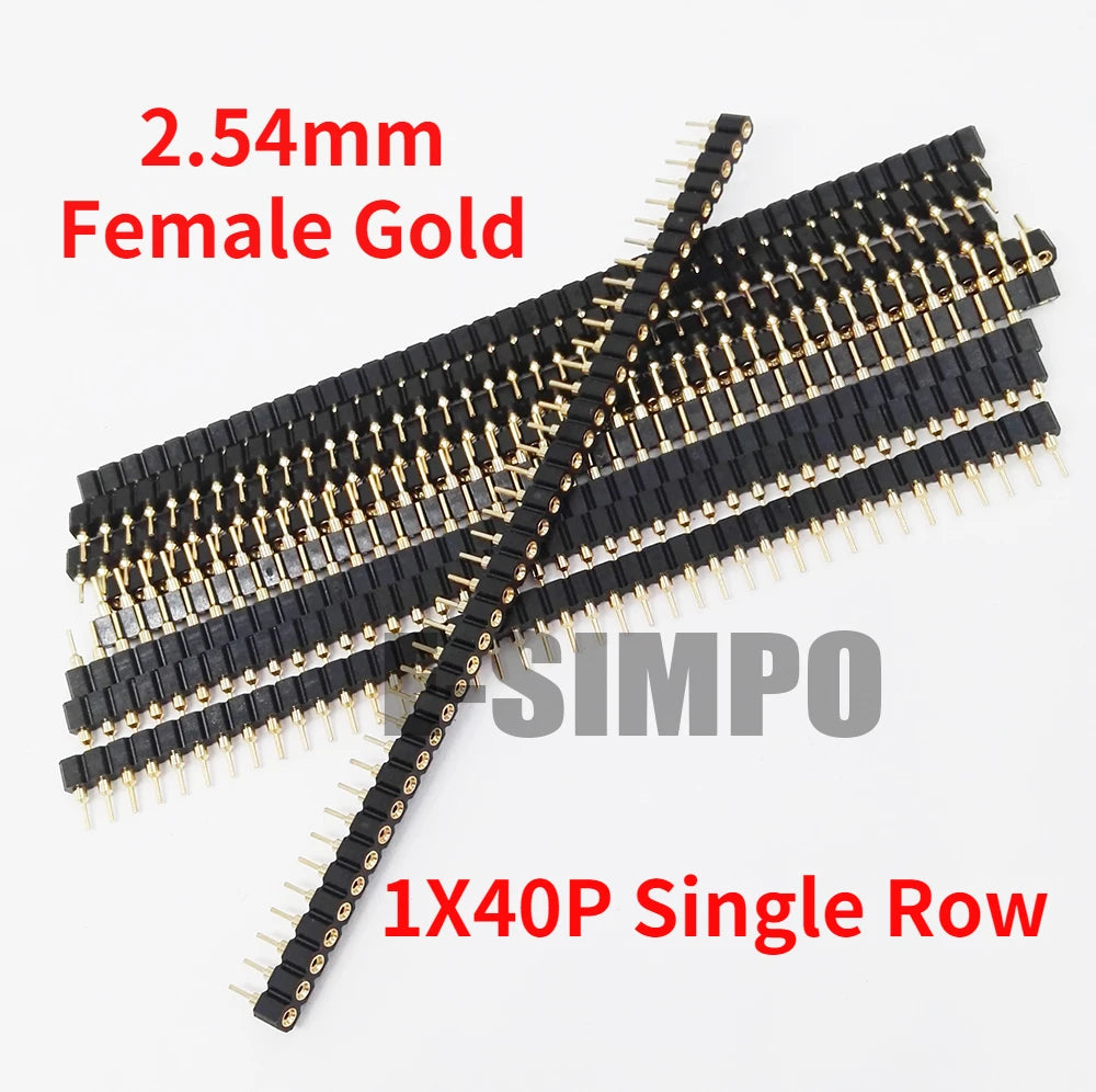 10pcs 2.0mm/2.54mm Pitch 1/2x40Pin Single/Double RowCrystal IC Socket Hole Round Male Female Pin Header Connector