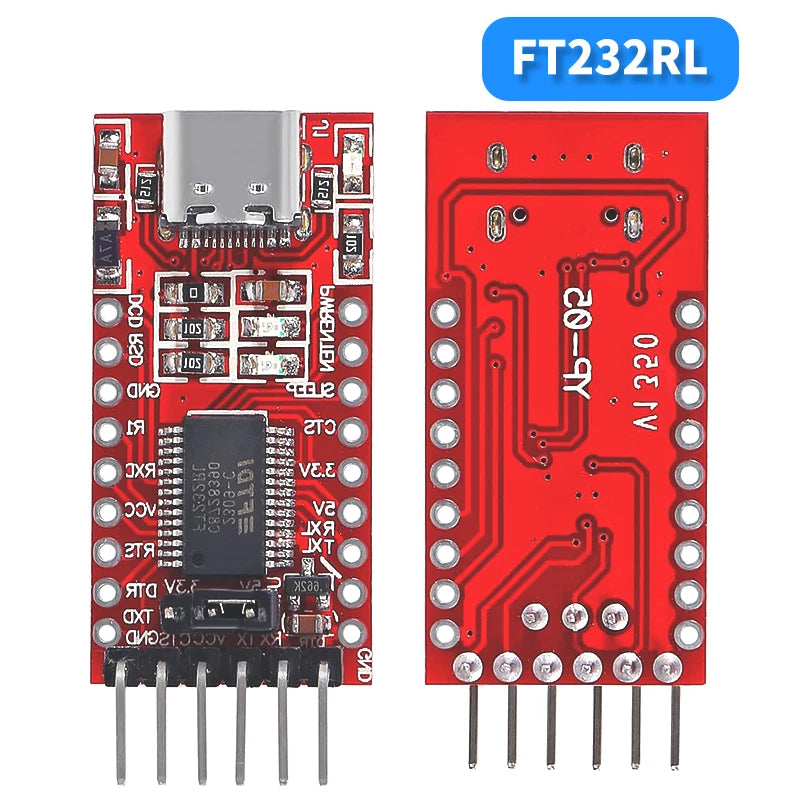 FT232RL CH340N Type C USB to TTL UART Module 3.3V 5V Serial Adapter with Dupont Cable for Arduino ESP32 ESP8266 STM32