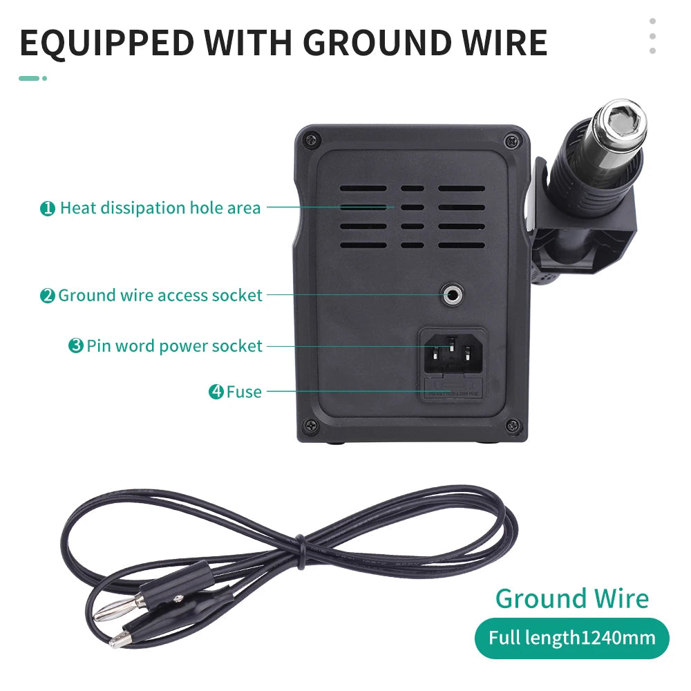 LUXIANZI 8589D+ 2 IN 1 Hot Air Gun Soldering Station With LED Digital Display For BGA PCB IC Repair Tool SMD Rework Station