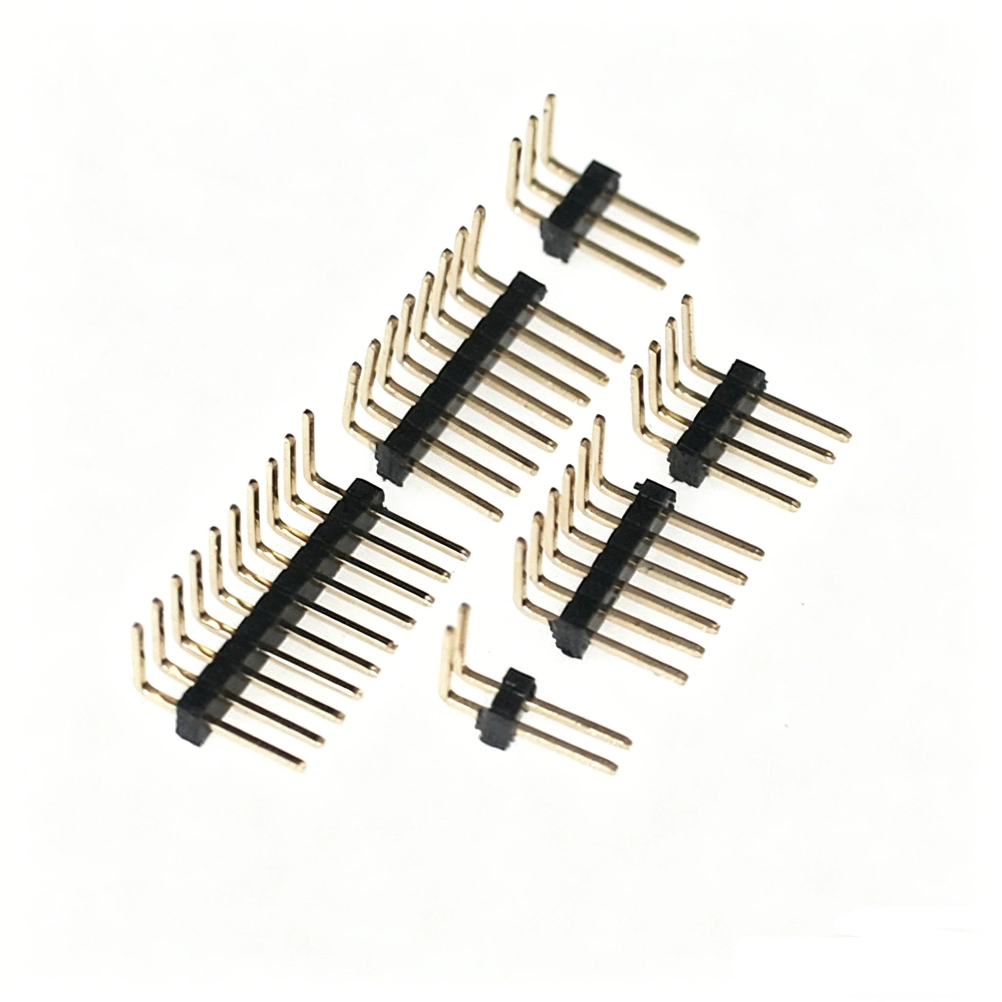 100pcs 1*2/3/4/5/6/40/50P 1.27mm Straight/RA 90d/ Horizontal RASMT Single Row 0.05" Gold-Plated Rohs PCB Male Pin Header
