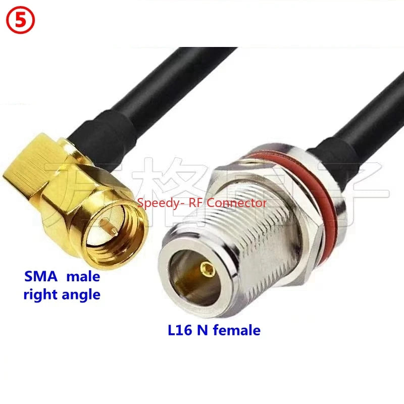 LMR200 LMR-200 Cable SMA To N Type Female Head with Waterproof Ring Antenna Extension Adapter Outdoor Coaxial Radio Frequency RF