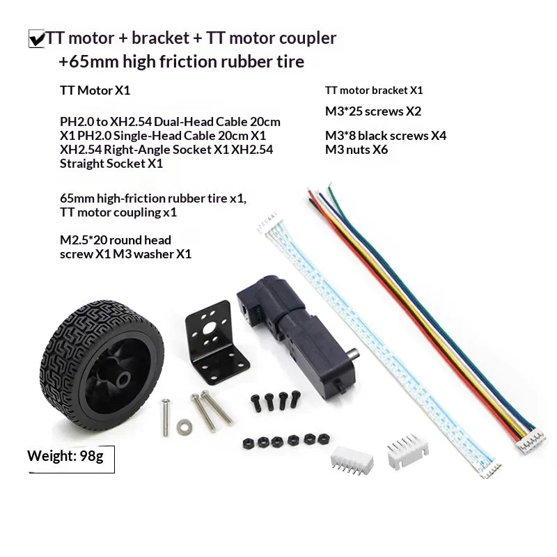 High Quality TT Motor DC Gear Motor Metal Output Shaft High Precision Encoder with Protective Shell