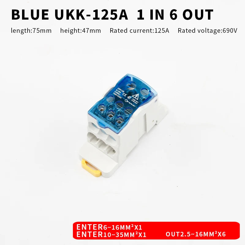 Distribution Box One In Several Out Power Wire Universal Electric Connector Junction Din Rail Terminal Block UKK 80A160A250A400A
