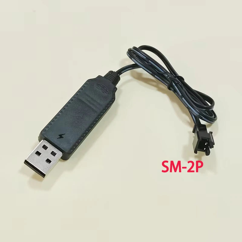 1PC 3.7V/7.4V Lithium Battery USB Charging Cable With 1.25mm MX2.0 PH2.0 XH2.54 JST SM2P/4P Interface For Toy Remote Control Car