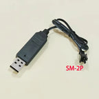 1PC 3.7V/7.4V Lithium Battery USB Charging Cable With 1.25mm MX2.0 PH2.0 XH2.54 JST SM2P/4P Interface For Toy Remote Control Car