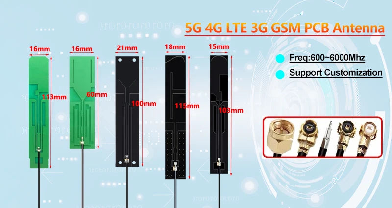 10PCS OEM Full Band 5G 4G LTE 3G GSM 600~6000Mhz WIFI built in PCB FPC Antenna Wifi antenna omnidirecational IPX/U.FL connector