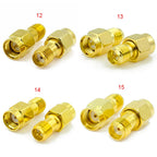 Connector SMA to SMA/ RP-SMA to SMA / RPSMA Male Plug & Female Jack Slide-on Straight RF Coax Adapter Connector for WIFI Antenna