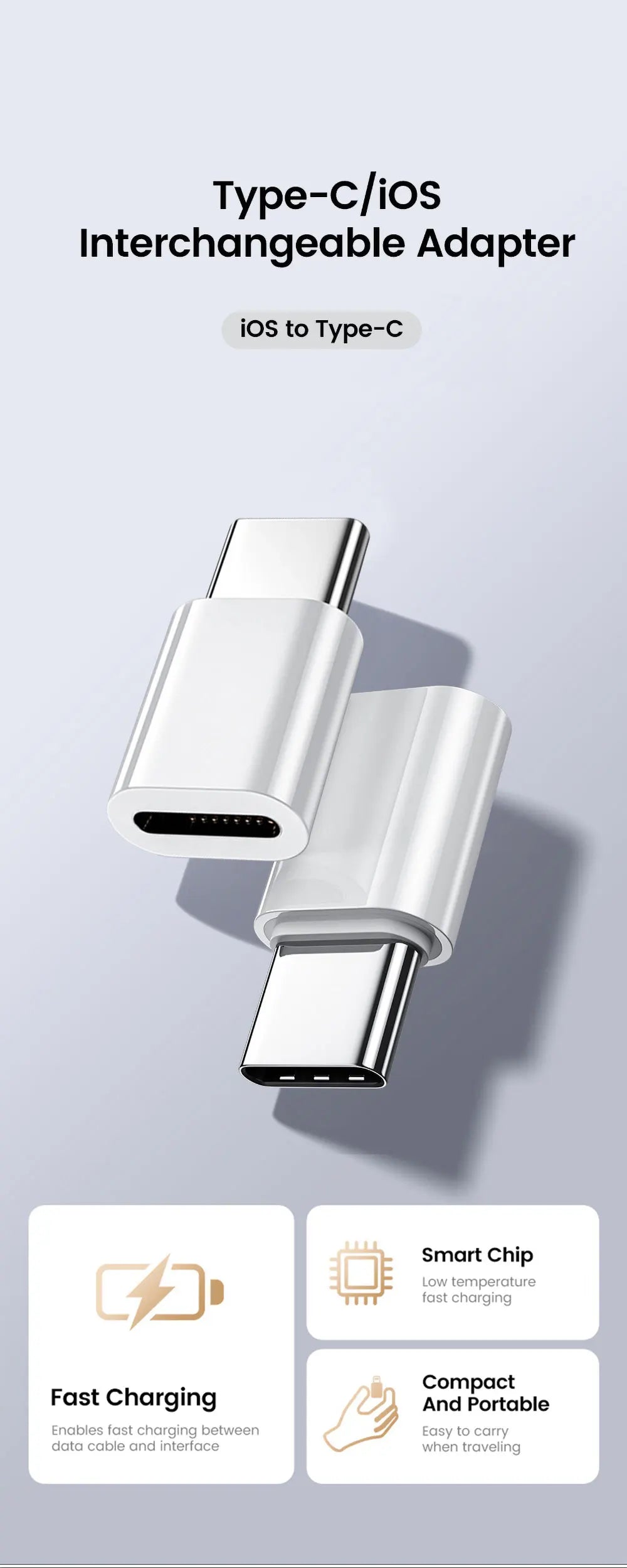 Type c To Lightning Adapter USB C Female To ios Male Converter Fast Charge Adaptador For iPhone 15 16 Type C Adapter High Speed