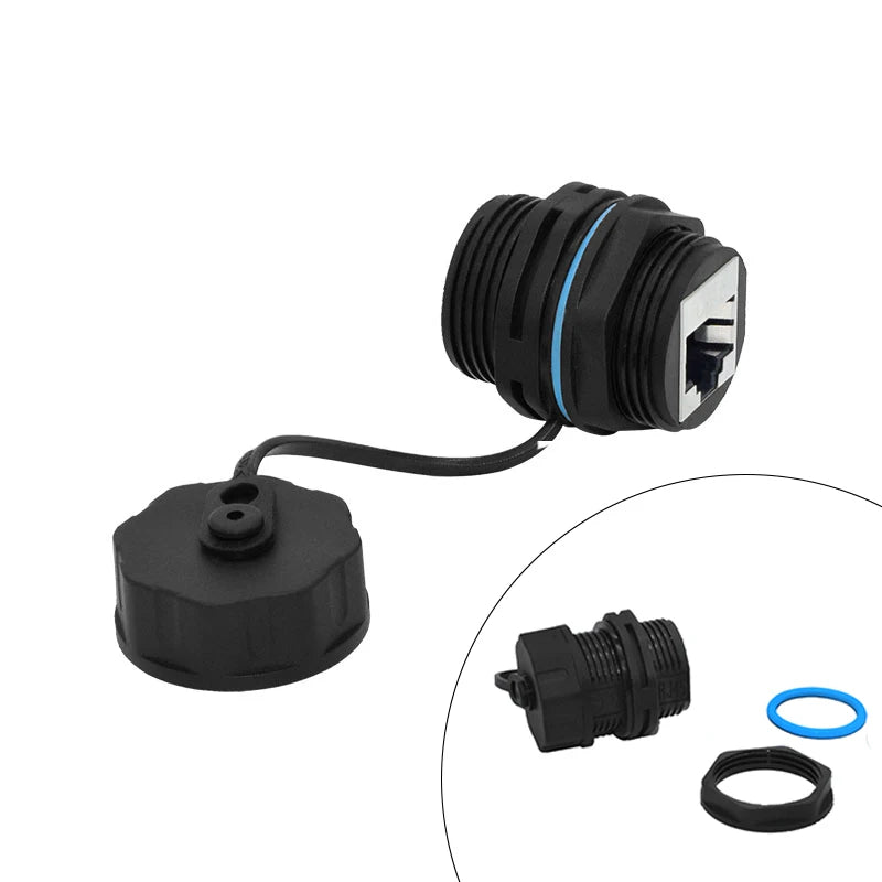 YXY Network RJ45 Panel Mount Connector IP68 Ethernet Dual Size M20/M23 CAT5E/CAT6/CAT6A Waterproof Outdoor Wire Connector