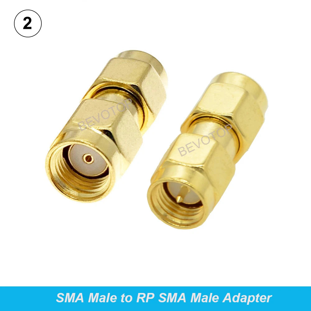 2Pcs/Lot SMA/RP SMA Male to RP SMA Female Straight Adapter RF Coaxial Connector Converter for WIFI 4G Antenna Wholesale