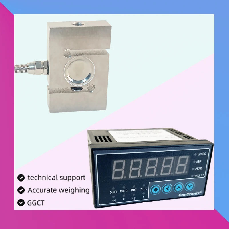 S Shape Tension Compression Load Cell & Display 5kg~5t, Alloy Steel Sensor, IP66 Waterproof, for Crane Hopper Control System