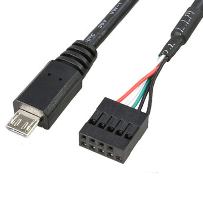 PC Computer motherboard 9P to Micro USB to DuPont 2.54mm 5Pin DuPont USB to Micro USB data Cord Aluminum foil + woven mesh cable