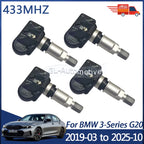 1/4PCS TPMS Sensor For BMW 3-Series G20 2019-2025 Tire Pressure Monitoring Sensor 6877937 6877936 433MHZ