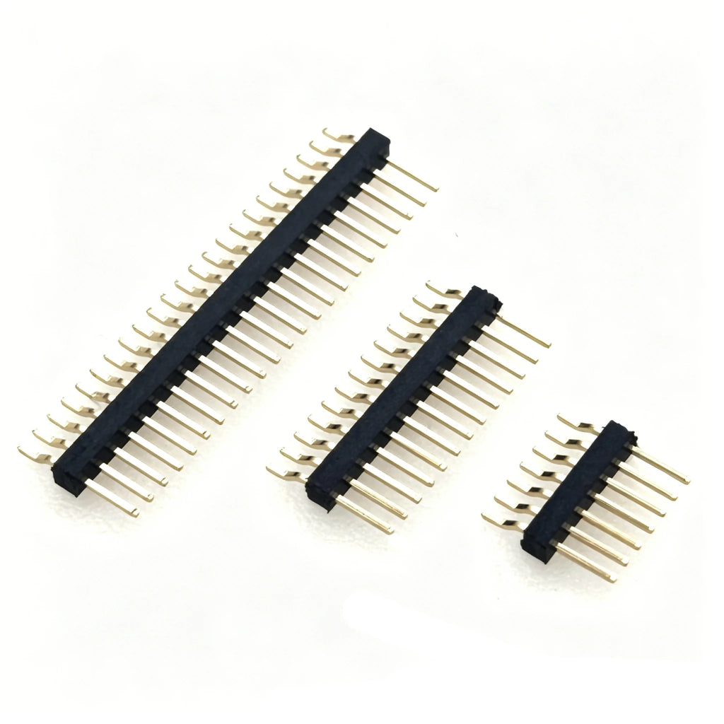 100pcs 1*2/3/4/5/6/40/50P 1.27mm Straight/RA 90d/ Horizontal RASMT Single Row 0.05" Gold-Plated Rohs PCB Male Pin Header