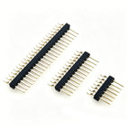 100pcs 1*2/3/4/5/6/40/50P 1.27mm Straight/RA 90d/ Horizontal RASMT Single Row 0.05" Gold-Plated Rohs PCB Male Pin Header