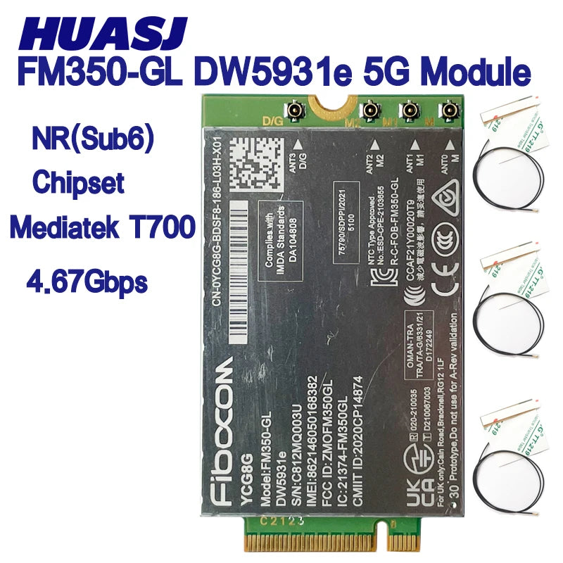 FM350-GL DW5931e 5G M.2 Module For Dell Latitude 7440 Latitude 5531 9330 3571 Laptop Intel 5G Solution 5000 FM350 gl