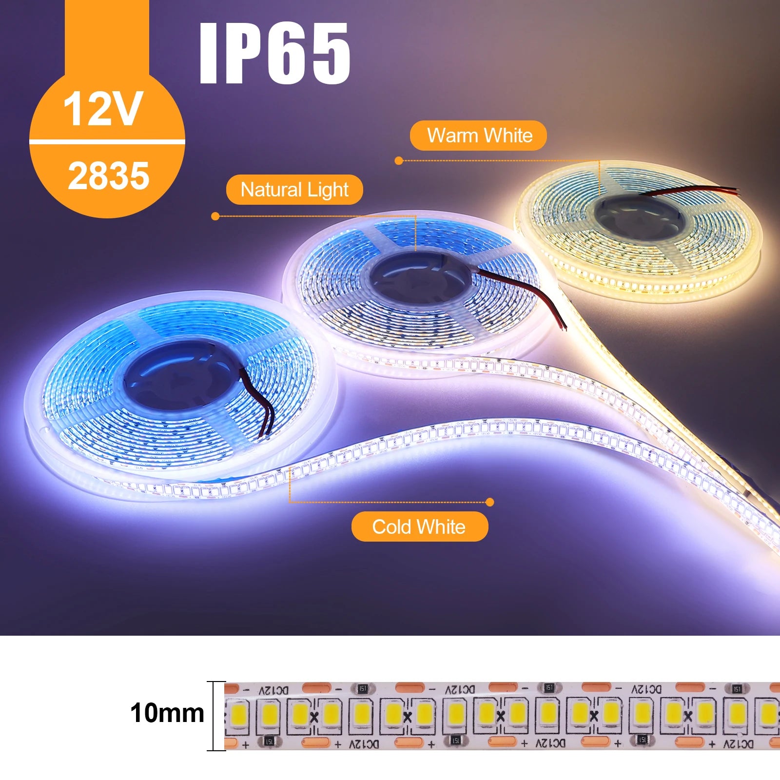 DC 12V 24V SMD 2835 240Leds/M LED Strip Waterproof IP65 IP21 Warm/Natural White Home Decor Flexible Ribbon Tape Light
