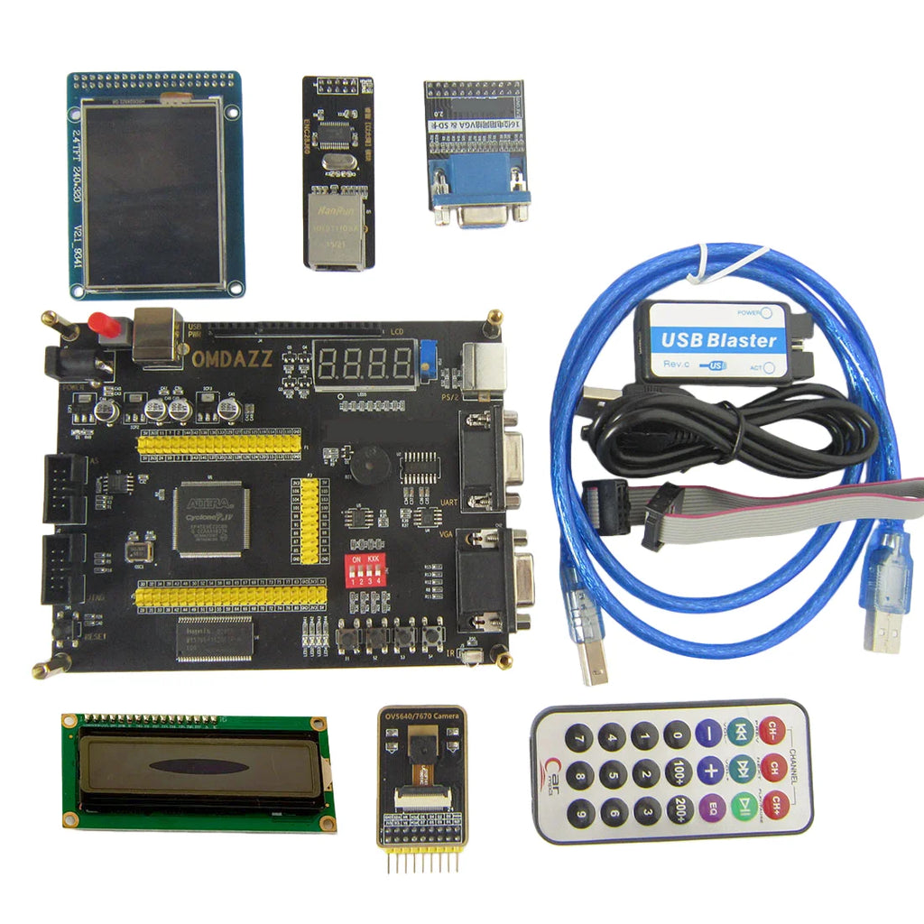VoltSFPGA Development Board CycloneIV EP4CE6 with LCD VGA OV7670 Camera & Network Interface, JTAG AS Programmer for Electronics