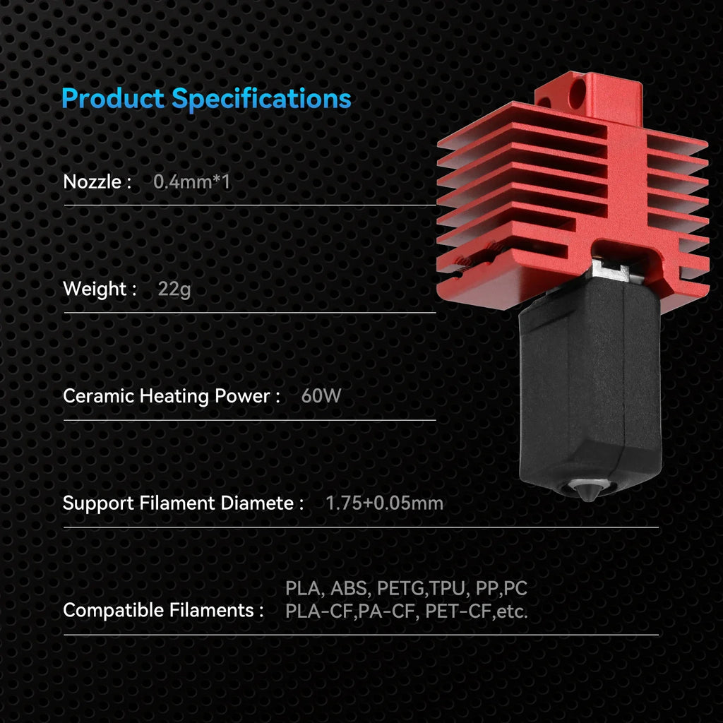V4.0 Hotend For Bambu Lab Hotend With Nozzle For Bambu Hot end Complete For Bambulab X1 Carbon P1P Thermistor  X1C Accessories