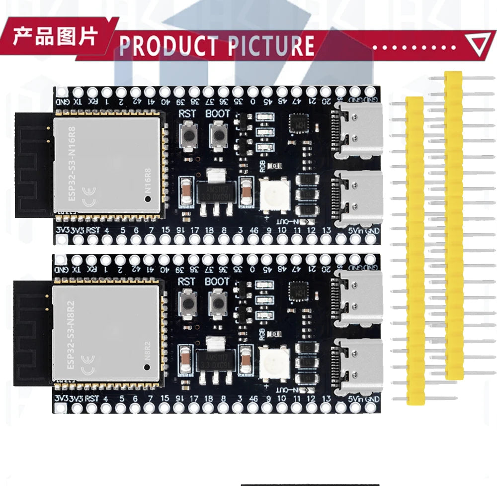 ESP32-S3 WiFi Bluetooth BLE 5.0 Mesh Module ESP32-S3-Dev-Kit-C-1 Development Board Compatible with for Arduino